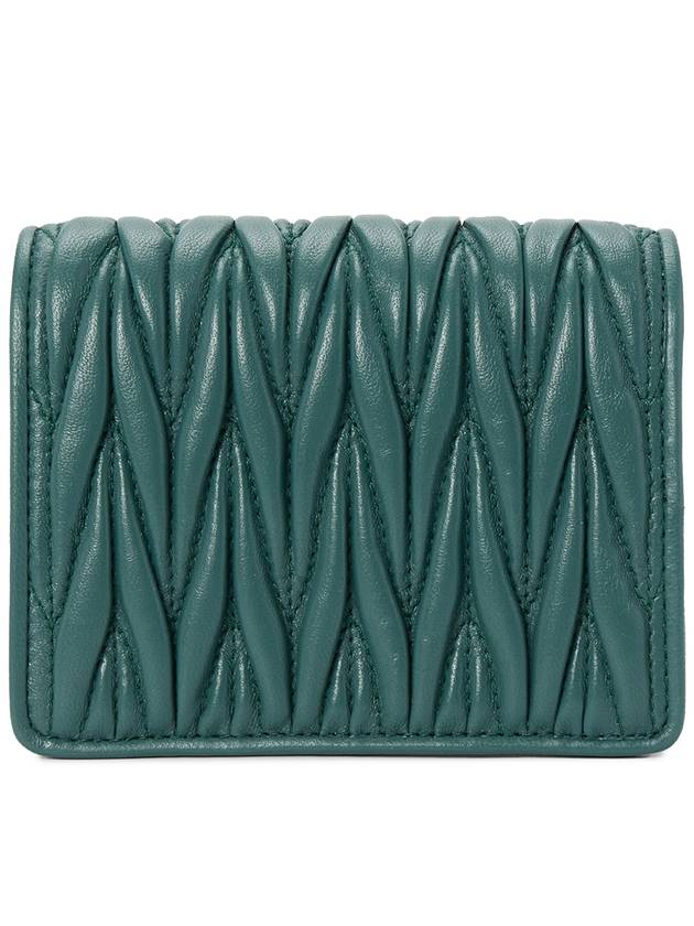 Matelasse Leather Half Wallet Green - MIU MIU - BALAAN 3