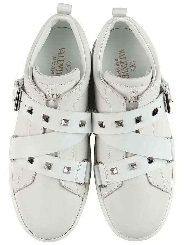 V Punk Belted Low Top Sneakers White - VALENTINO - BALAAN 3