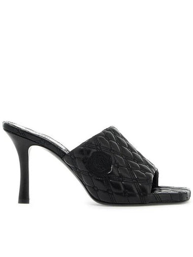 Quilted leather sandal heel black - BURBERRY - BALAAN 1