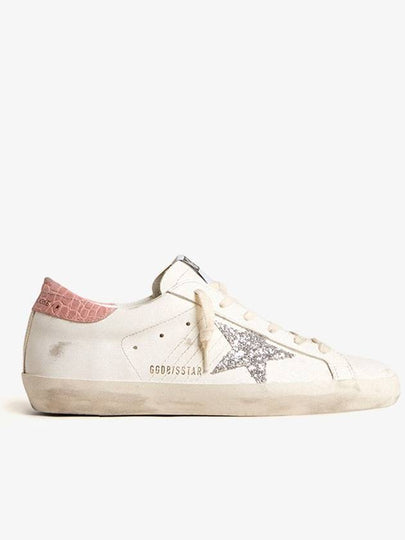 Superstar Pink Tab Leather Low Top Sneakers White - GOLDEN GOOSE - BALAAN 2