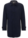 Waterproof Wool Blend Single Coat Blue - HUGO BOSS - BALAAN 2