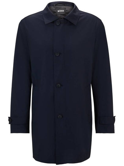 Waterproof Wool Blend Single Coat Blue - HUGO BOSS - BALAAN 2