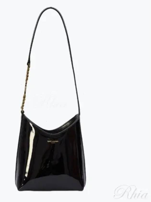 Rendez Vous Patent Leather Mini Hobo Shoulder Bag Black - SAINT LAURENT - BALAAN 2