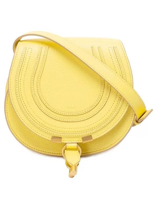 Marcie Saddle Small Grained Leather Cross Bag Yellow - CHLOE - BALAAN 3