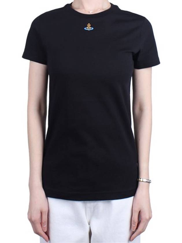 Embroided ORB Peru Short Sleeve T-Shirt Black - VIVIENNE WESTWOOD - BALAAN 2