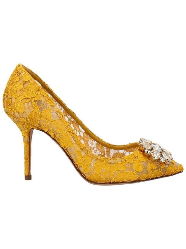 Crystal Lace Pumps Heel Yellow - DOLCE&GABBANA - BALAAN 1