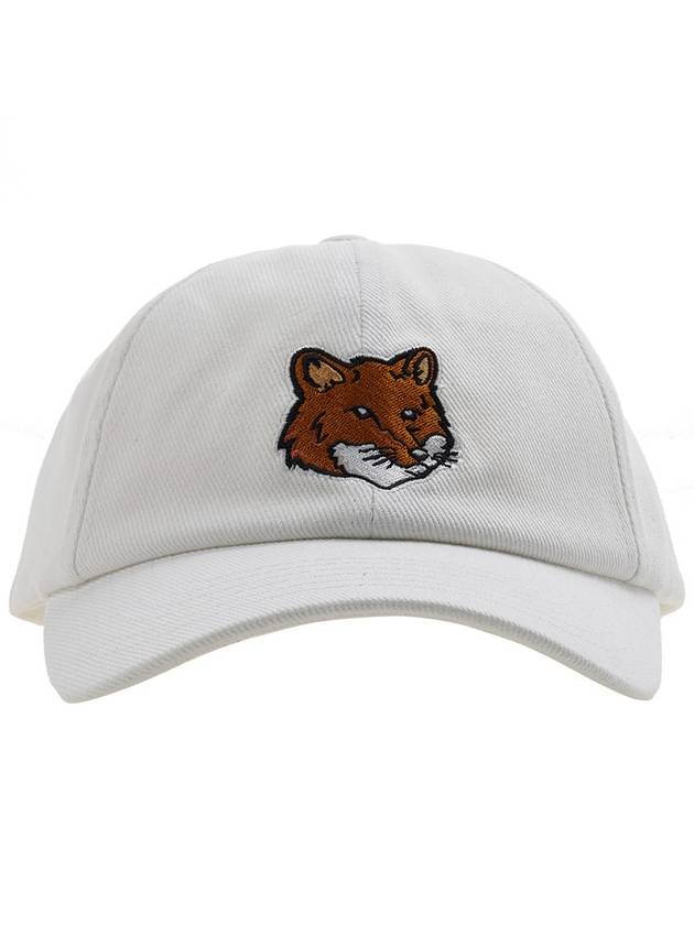 Large Fox Head 6P Ball Cap White - MAISON KITSUNE - BALAAN 3