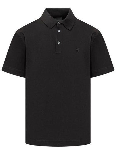 Embroidered Logo Cotton Polo Shirt Black - GIVENCHY - BALAAN 2