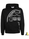 Logo Graphic Print Cotton Hoodie Black - MSGM - BALAAN 2