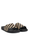 Diag Stripe Print Slippers Black Beige - OFF WHITE - BALAAN 3