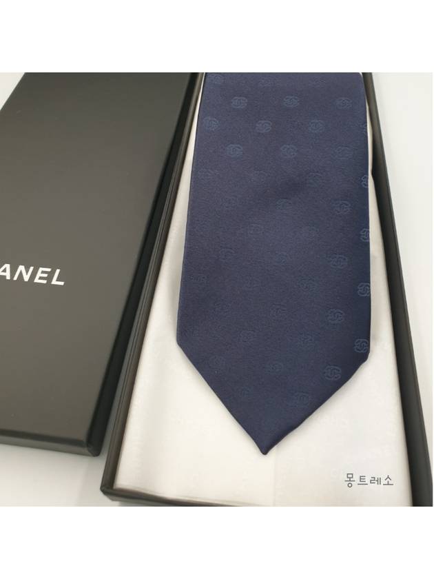 Classic Tie CC Logo Silk Navy AAA134 - CHANEL - BALAAN 3