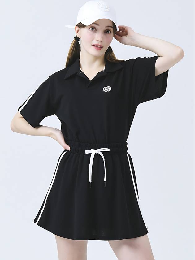 Doyou Know MC Women s Moisture Absorbing Quick Drying Functional Material Color Matching Tape Black Skirt Setup DO3242WB15 - DOYOUKNOWMC GOLF WEAR - BALAAN 2