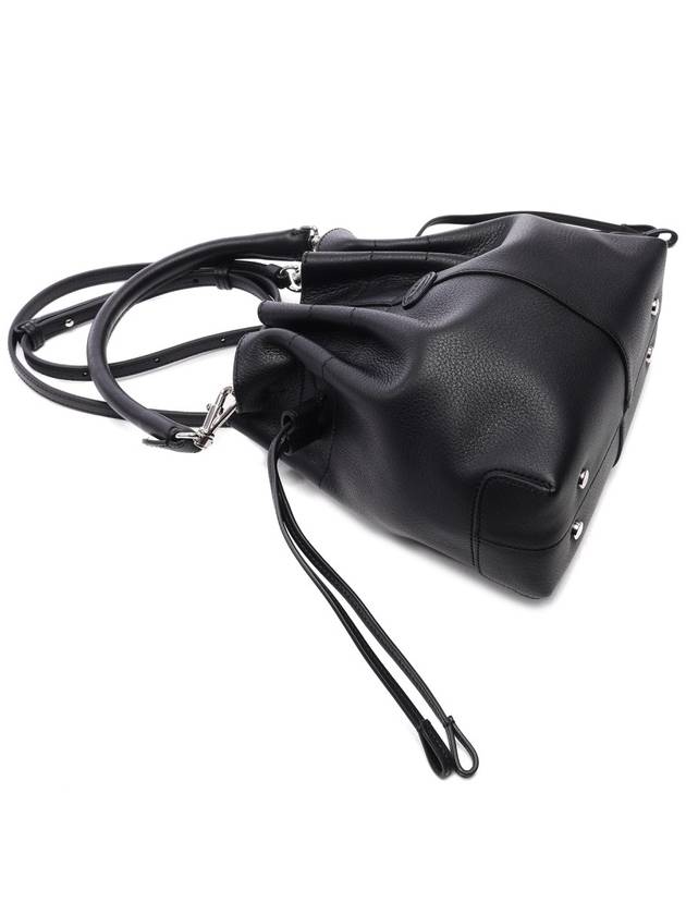 Di Mini Drawstring Leather Bucket Bag Black - TOD'S - BALAAN 6