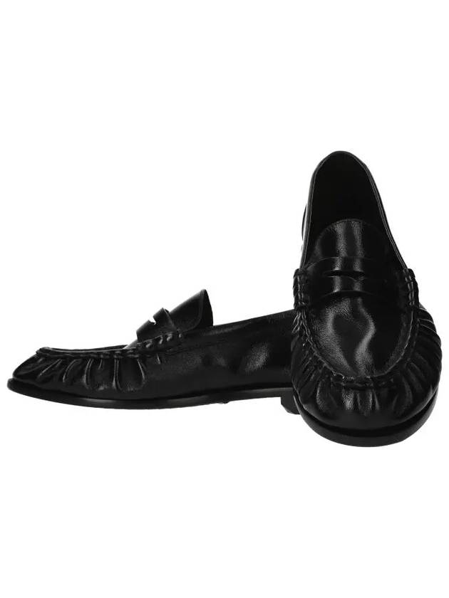 Le Signature Cassandre Logo Plaque Lamb Skin Loafer Black - SAINT LAURENT - BALAAN 4