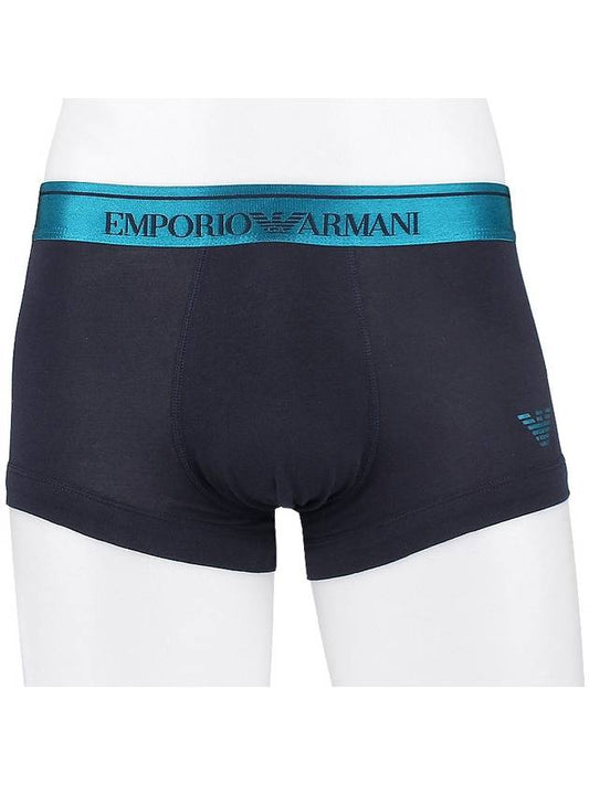 Men's Shiny Logo Stretch Briefs Blue Black - EMPORIO ARMANI - 2