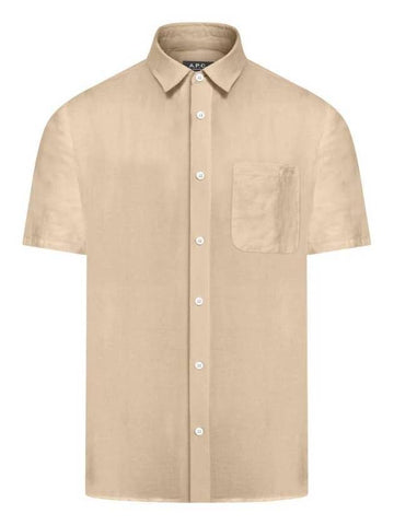 Bellini Linen Short Sleeve Shirt Beige - A.P.C. - BALAAN 1