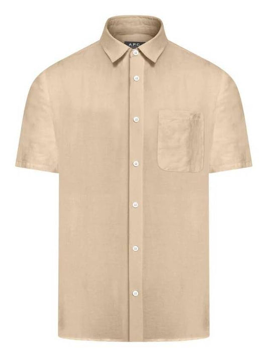 Bellini Linen Short Sleeve Shirt Beige - A.P.C. - BALAAN 1
