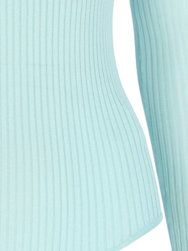 Turtleneck Long Sleeve Bodysuit Light Blue - FENDI - BALAAN 6