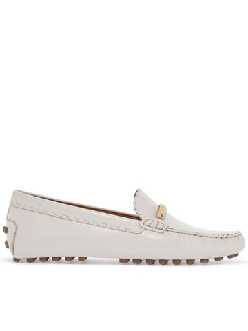 white lime calfskin driving loafer with low heel - TOD'S - BALAAN 1