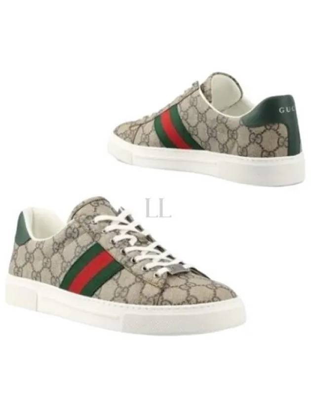 Ace GG Supreme Low Top Sneakers Beige - GUCCI - BALAAN 2