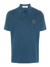 Wappen Cotton Short Sleeve Polo Shirt Avio Blue - STONE ISLAND - BALAAN 2