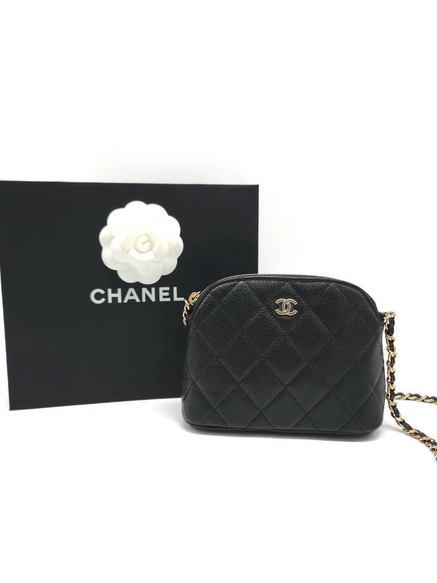 Classic Half Moon Caviar Mini Cross Bag Black - CHANEL - BALAAN 2