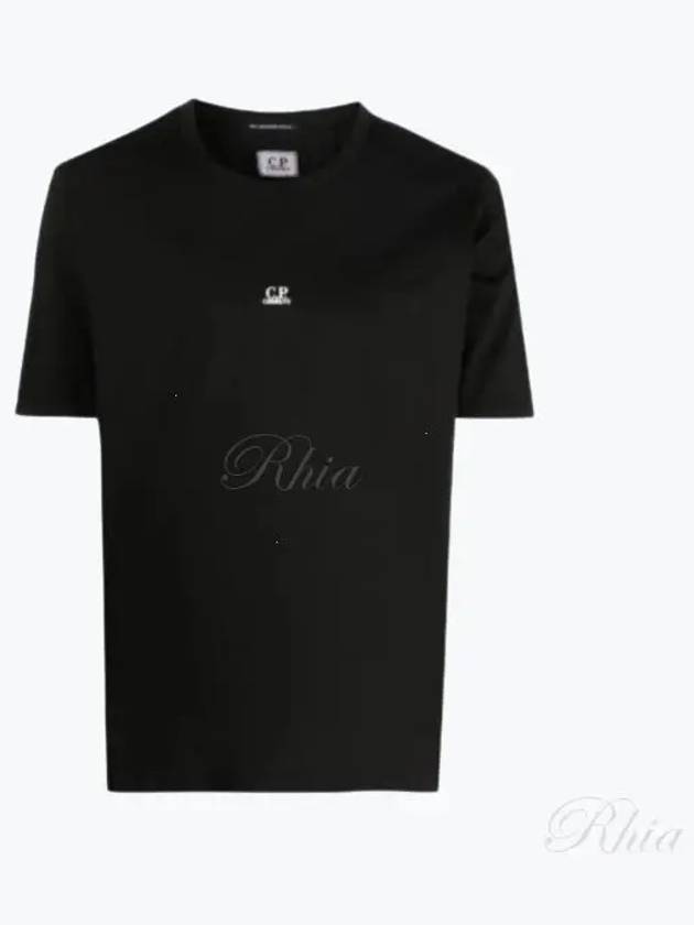 Logo Print Short Sleeve T-Shirt Black - CP COMPANY - BALAAN 2