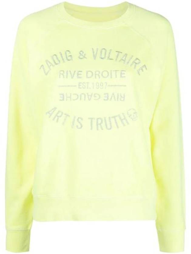 Embroidered Logo Sweatshirt Neon - ZADIG & VOLTAIRE - BALAAN 1