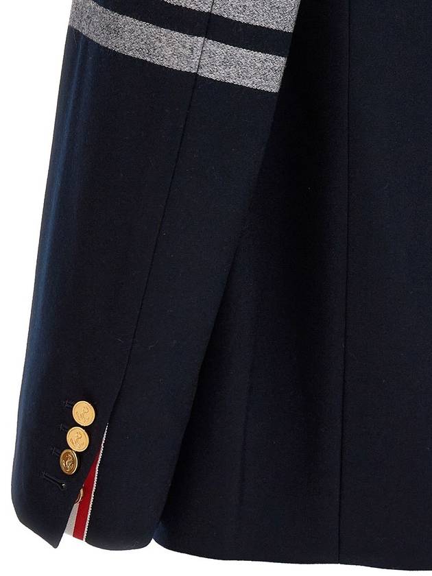 4 Bar Stripe Single Breasted Wool Jacket Navy - THOM BROWNE - BALAAN 5