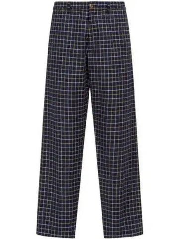 Check Straight Pants Blue Marine - MARNI - BALAAN 1