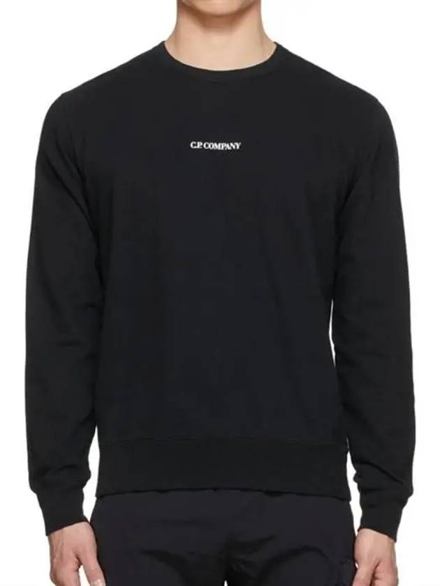 Light Fleece Small Logo Sweatshirt Black - CP COMPANY - BALAAN 3