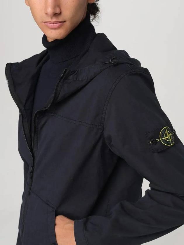 Supima Cotton Twill Stretch-TC Over Hooded Jacket Black - STONE ISLAND - BALAAN 5