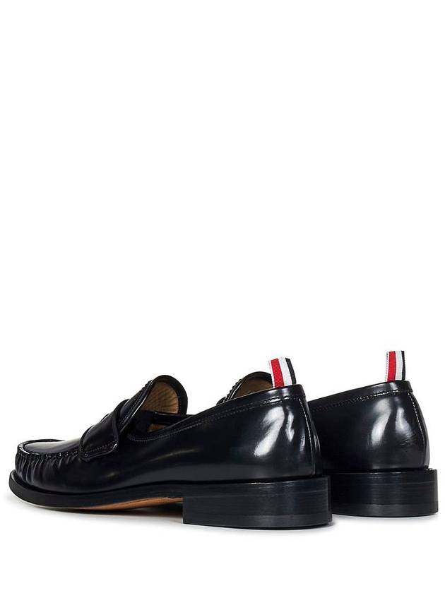 Pleated Leather Penny Loafers Black - THOM BROWNE - BALAAN 7