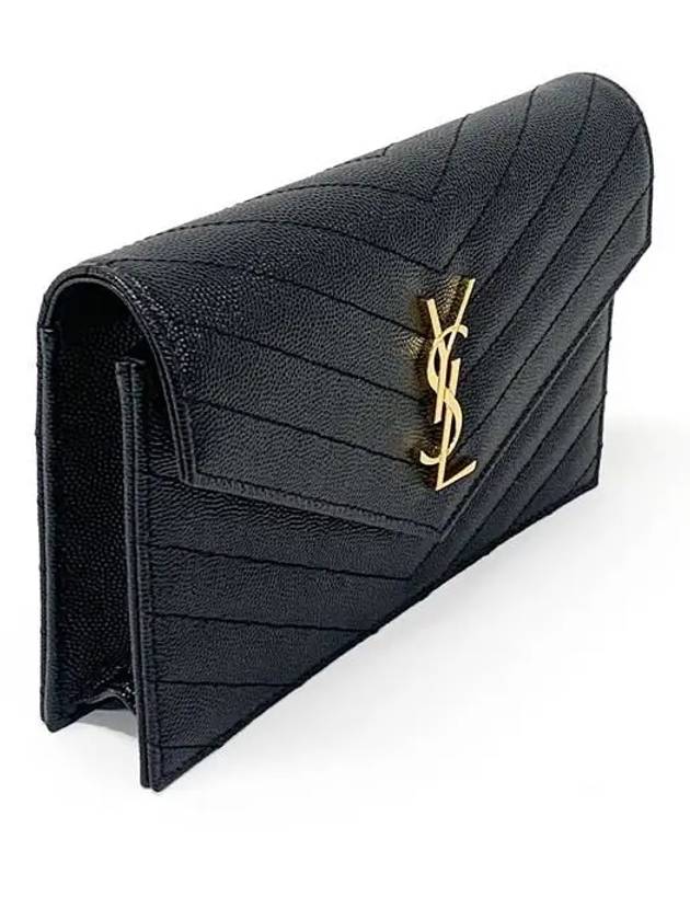 Women's Logo Envelope Chain Long Wallet Black - SAINT LAURENT - BALAAN 6