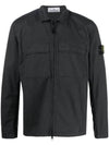 Wappen Patch Double Pocket Cotton Zip-Up Jacket Charcoal - STONE ISLAND - BALAAN 1