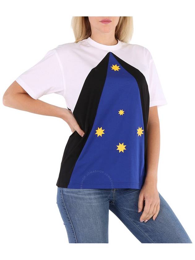 Burberry Ladies Oceanic Blue Colour-Block Star-Print T-Shirt, Size X-Small - BURBERRY - BALAAN 2