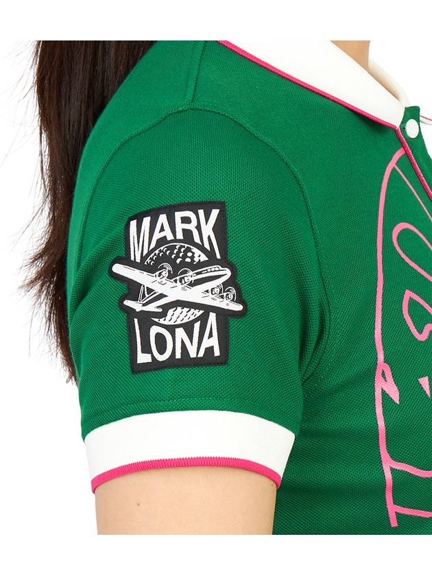 Golf New Skull Selen MLW 3A AP01 GREEN Women s Collar Short Sleeve T Shirt Regular Fit - MARK & LONA - BALAAN 10