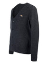 Baby Fox Patch Cosy Cardigan Dark Grey - MAISON KITSUNE - BALAAN 3