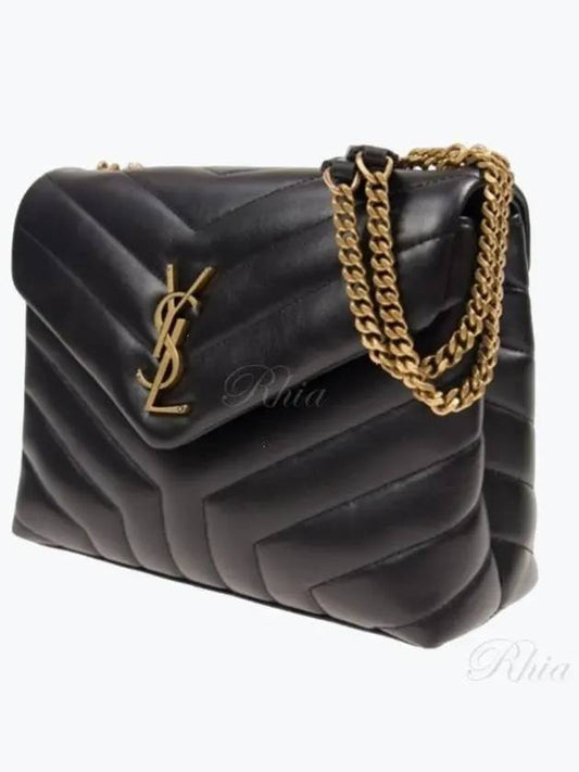 Bronze Monogram Loulou Matelasse Y Leather Small Shoulder Bag Black - SAINT LAURENT - BALAAN 2