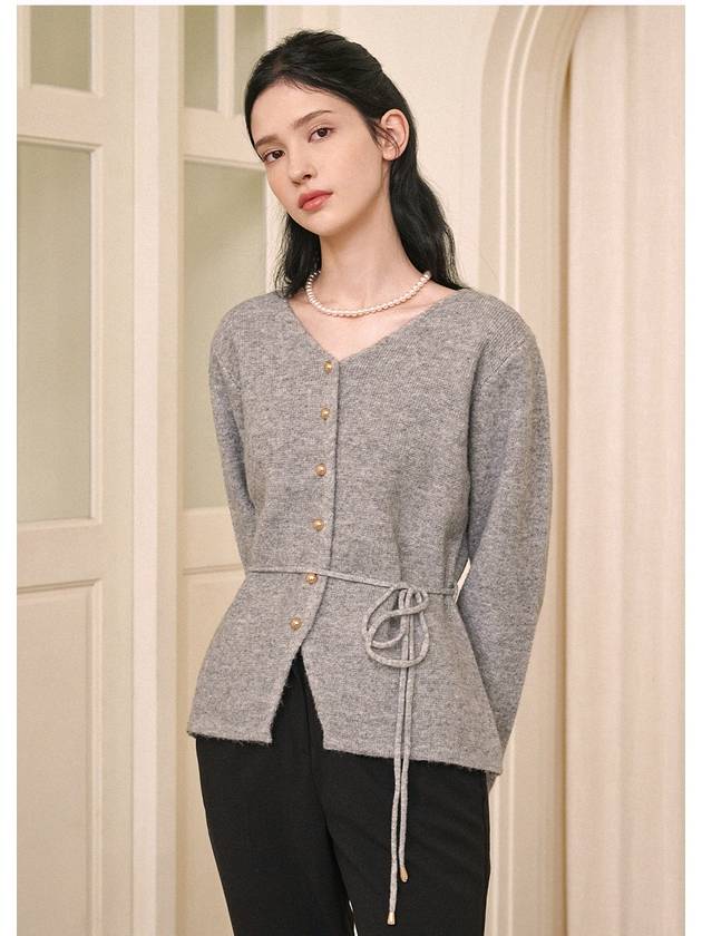 Even wool V neck strap cardigan - MICANE - BALAAN 3