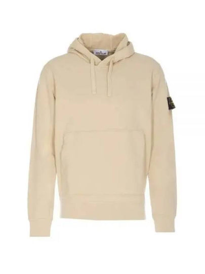 Cotton Fleece Garment Dyed Hoodie Beige - STONE ISLAND - BALAAN 2