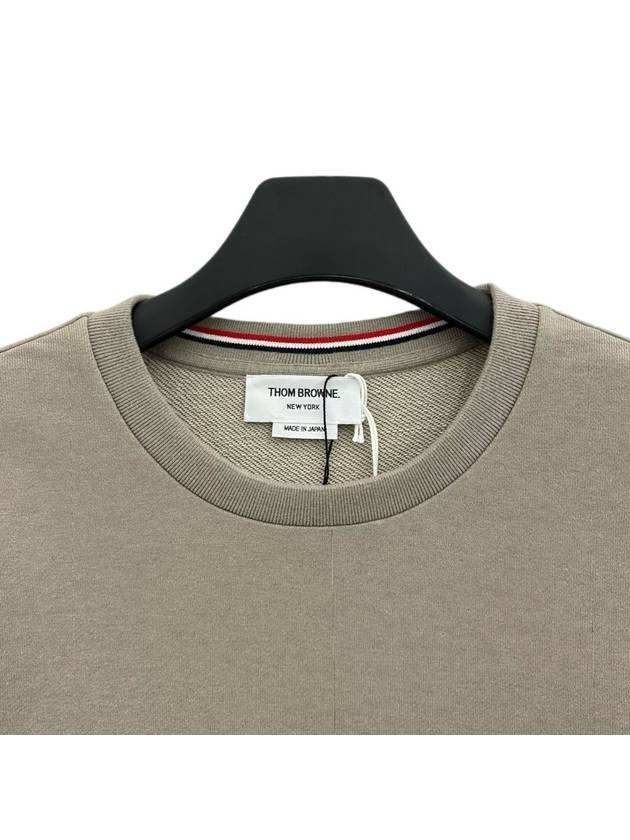 Classic Loopback Tonal 4 Bar Crewneck Knit Top Beige - THOM BROWNE - BALAAN 4