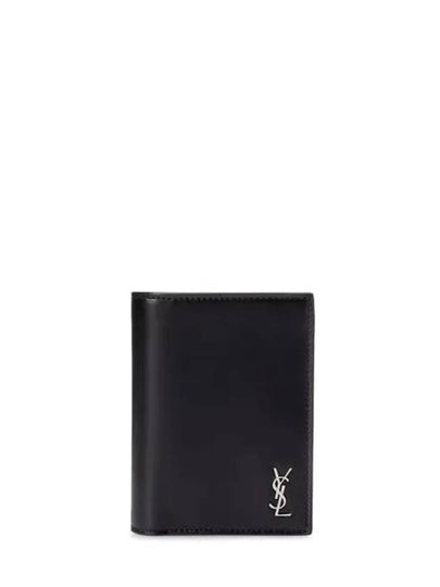 Men's Tiny Monogram Logo Half Wallet Black - SAINT LAURENT - BALAAN 2