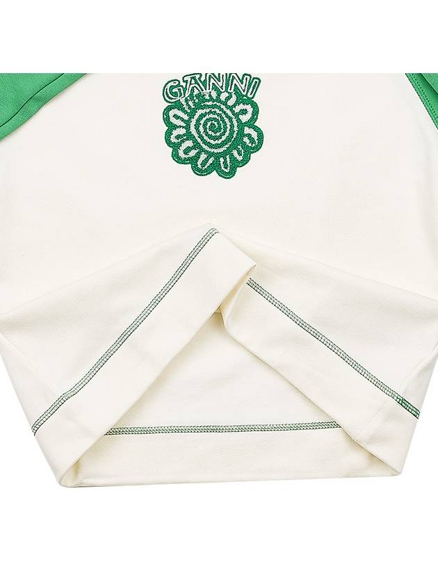 Isoli Flower Sweatshirt Green White - GANNI - BALAAN 9