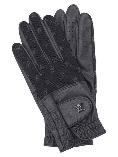 W MONOGRAM SEETHROUGH GLOVE PAIR BK - ANEWGOLF - BALAAN 1