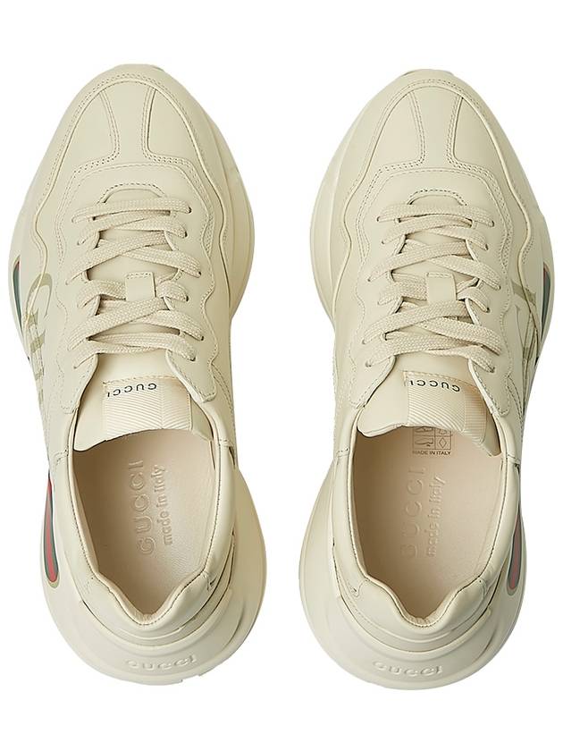 Rhyton Leather Sneakers Logo Ivory - GUCCI - BALAAN 7