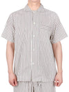 Poplin Striped Pajamas Short Sleeve Shirt SWE HS - TEKLA - BALAAN 1