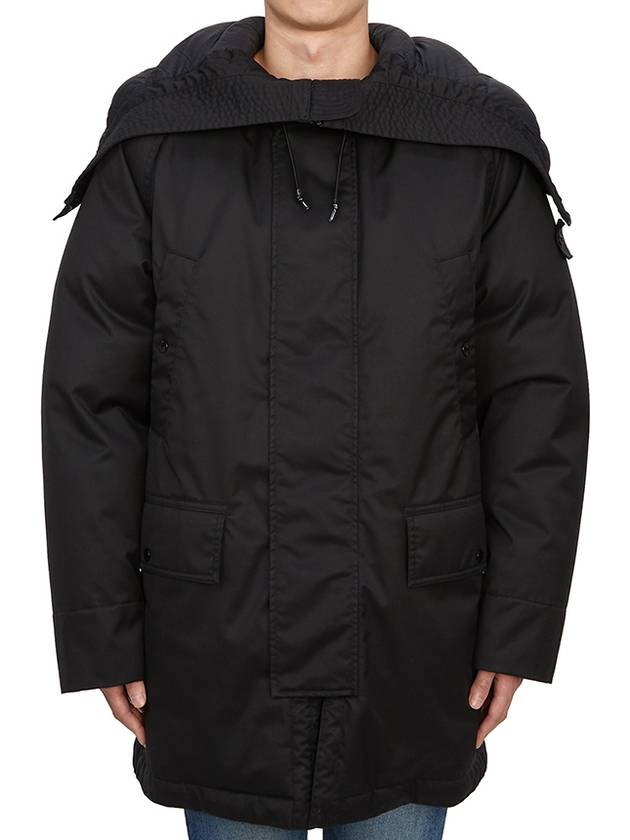 710F2 Ghost Performance Twill Wool-TC Down Parka Black - STONE ISLAND - BALAAN 3