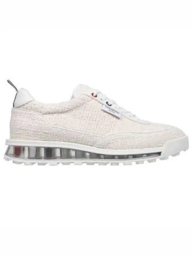 Tech Runner Tweed Lace-Up Low Top Sneakers White - THOM BROWNE - BALAAN 2