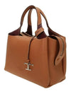 Boston Leather Tote Bag Brown - TOD'S - BALAAN 3